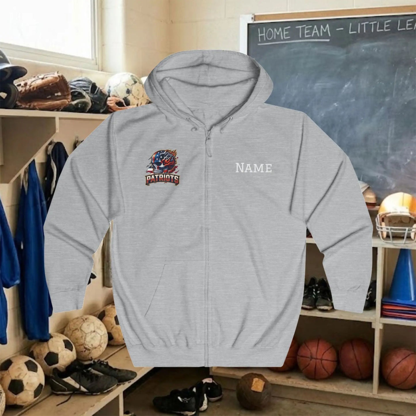 Custom Team Adult Zip Up Hoodie – Right Chest Logo & Name (Premium Soft Cotton)