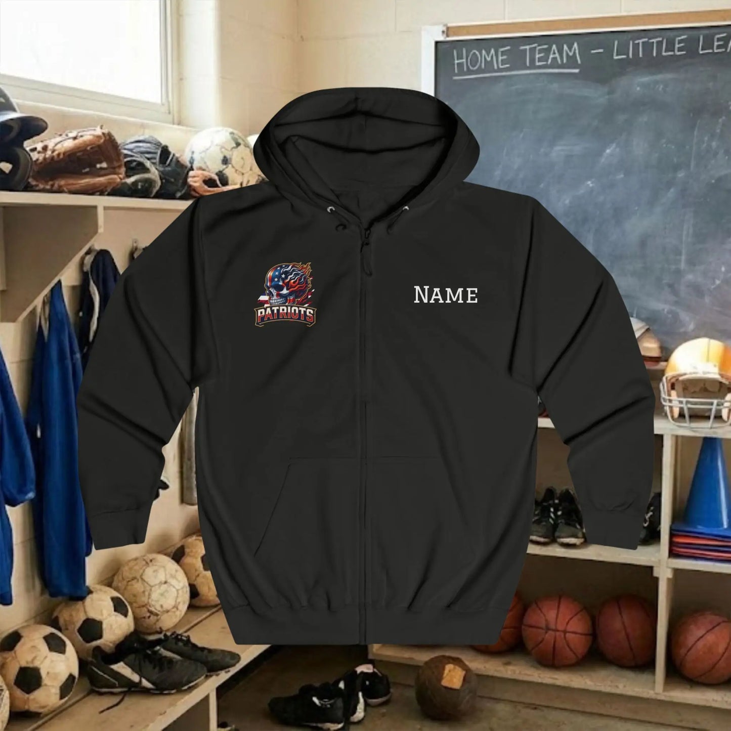 Custom Team Adult Zip Up Hoodie – Right Chest Logo & Name (Premium Soft Cotton)