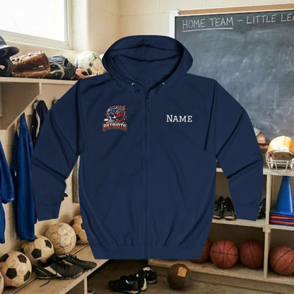 Custom Team Adult Zip Up Hoodie – Right Chest Logo & Name (Premium Soft Cotton)