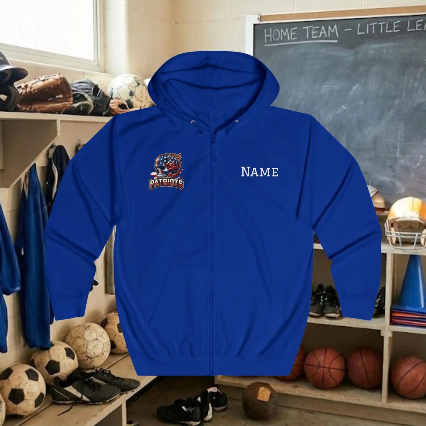 Custom Team Adult Zip Up Hoodie – Right Chest Logo & Name (Premium Soft Cotton)