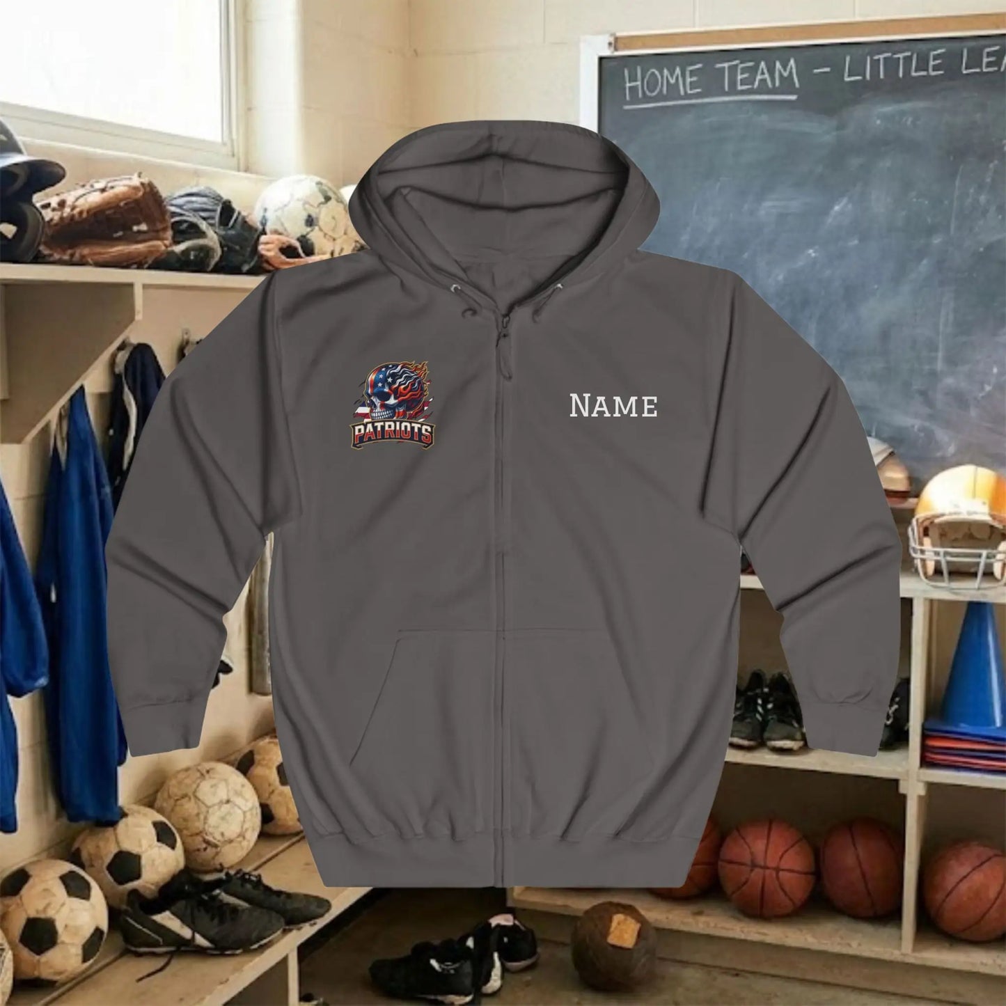 Custom Team Adult Zip Up Hoodie – Right Chest Logo & Name (Premium Soft Cotton)