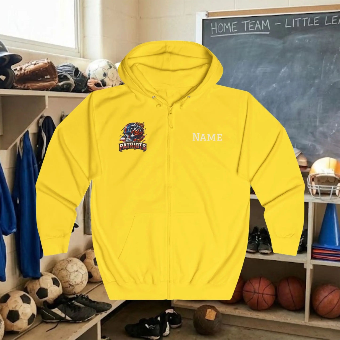 Custom Team Adult Zip Up Hoodie – Right Chest Logo & Name (Premium Soft Cotton)