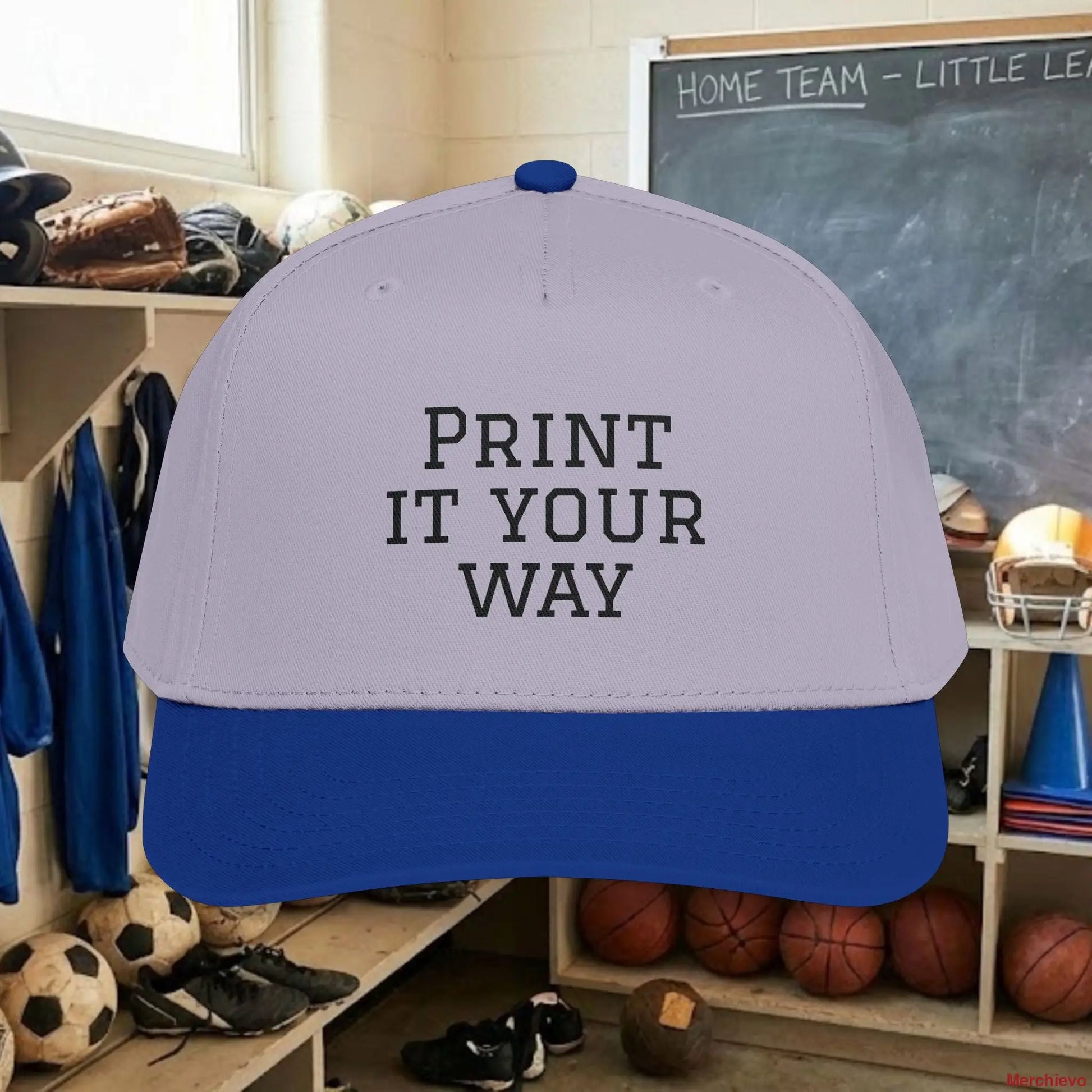 Custom Team Black Text Baseball Cap – Mid Profile Snapback Fit – Youth & Adult Hats