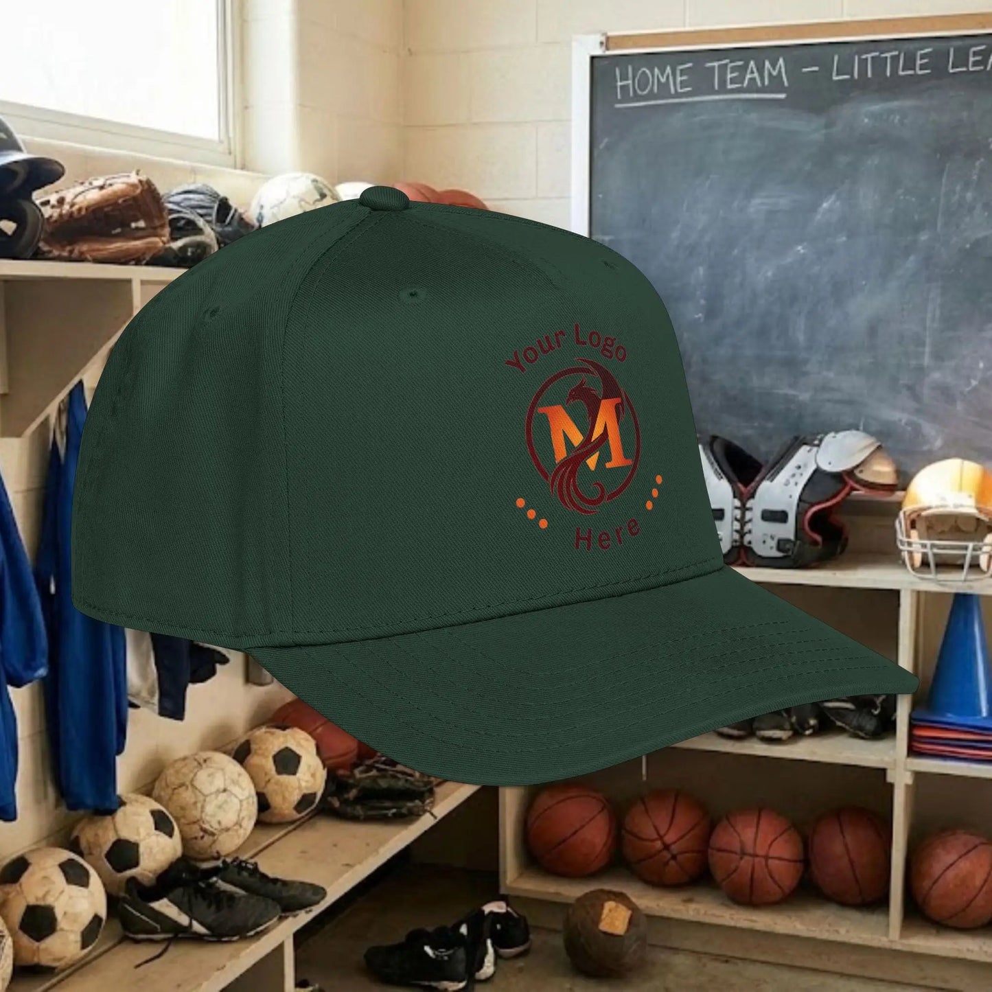 Custom Team Logo Baseball Cap – Mid Profile Snapback Fit – Youth & Adult