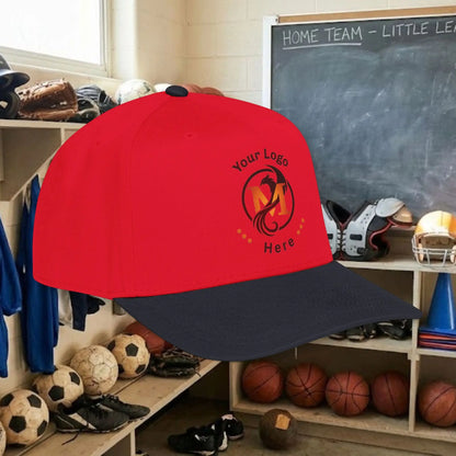 Custom Team Logo Baseball Cap – Mid Profile Snapback Fit – Youth & Adult