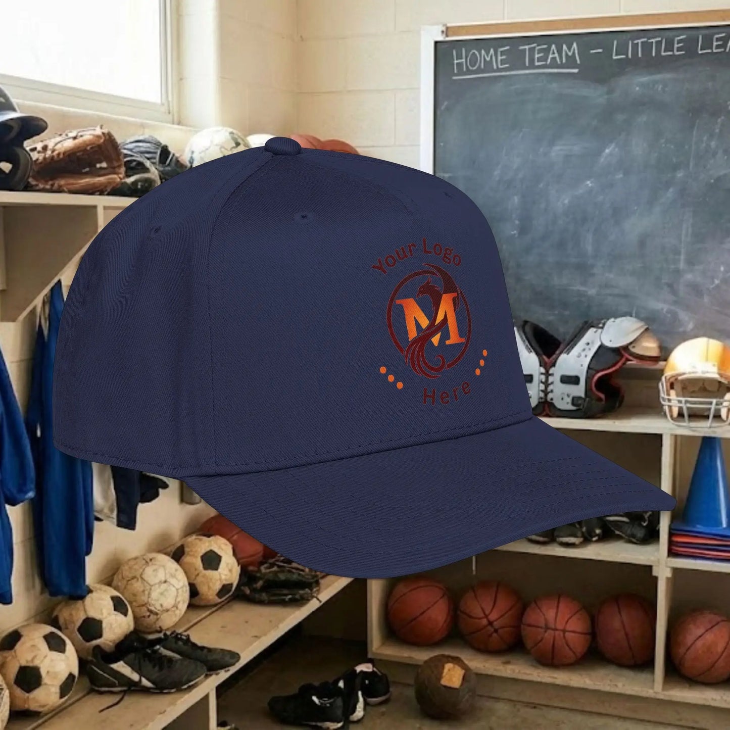 Custom Team Logo Baseball Cap – Mid Profile Snapback Fit – Youth & Adult