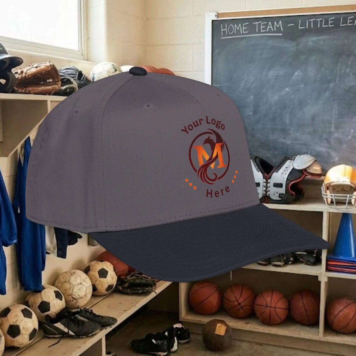 Custom Team Logo Baseball Cap – Mid Profile Snapback Fit – Youth & Adult