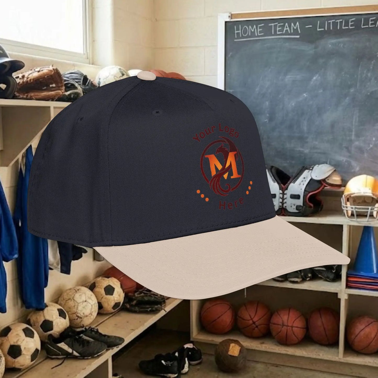 Custom Team Logo Baseball Cap – Mid Profile Snapback Fit – Youth & Adult