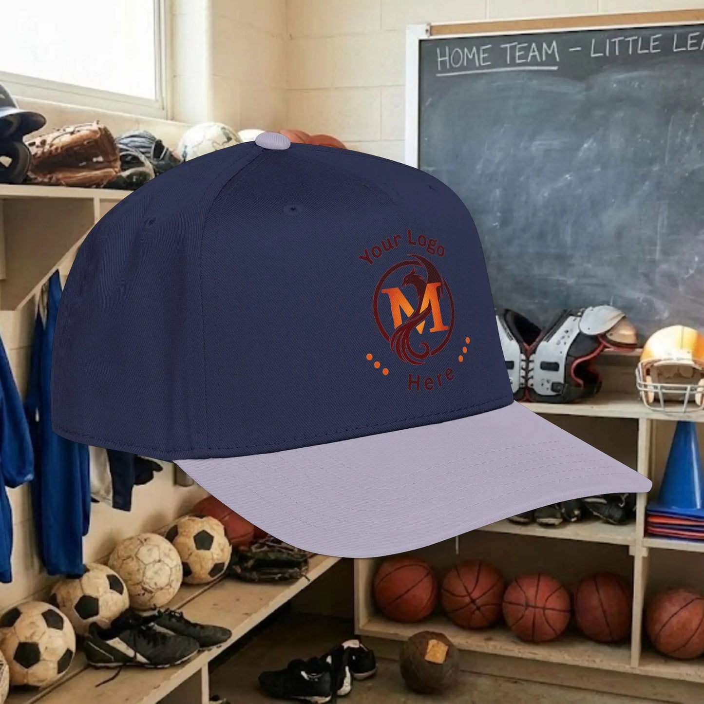 Custom Team Logo Baseball Cap – Mid Profile Snapback Fit – Youth & Adult