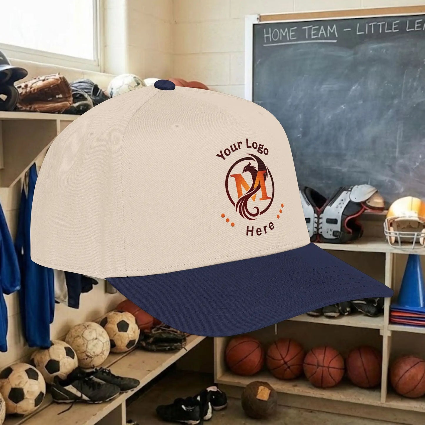 Custom Team Logo Baseball Cap – Mid Profile Snapback Fit – Youth & Adult