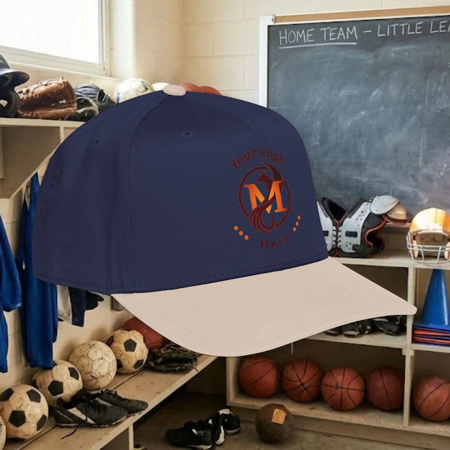 Custom Team Logo Baseball Cap – Mid Profile Snapback Fit – Youth & Adult