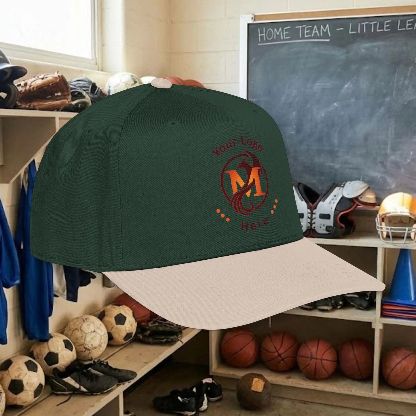 Custom Team Logo Baseball Cap – Mid Profile Snapback Fit – Youth & Adult