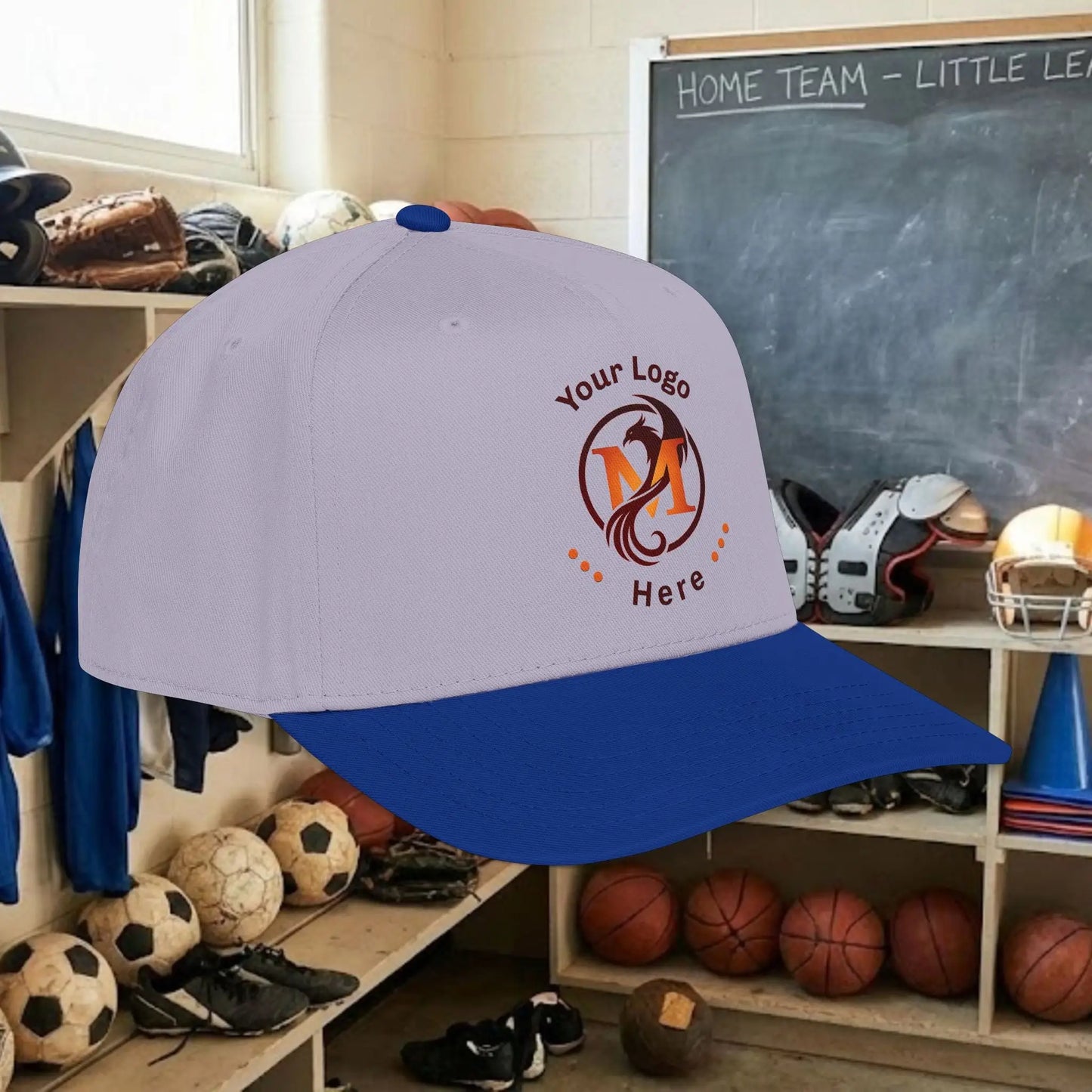 Custom Team Logo Baseball Cap – Mid Profile Snapback Fit – Youth & Adult