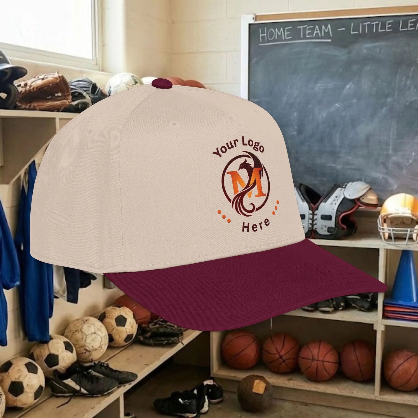 Custom Team Logo Baseball Cap – Mid Profile Snapback Fit – Youth & Adult