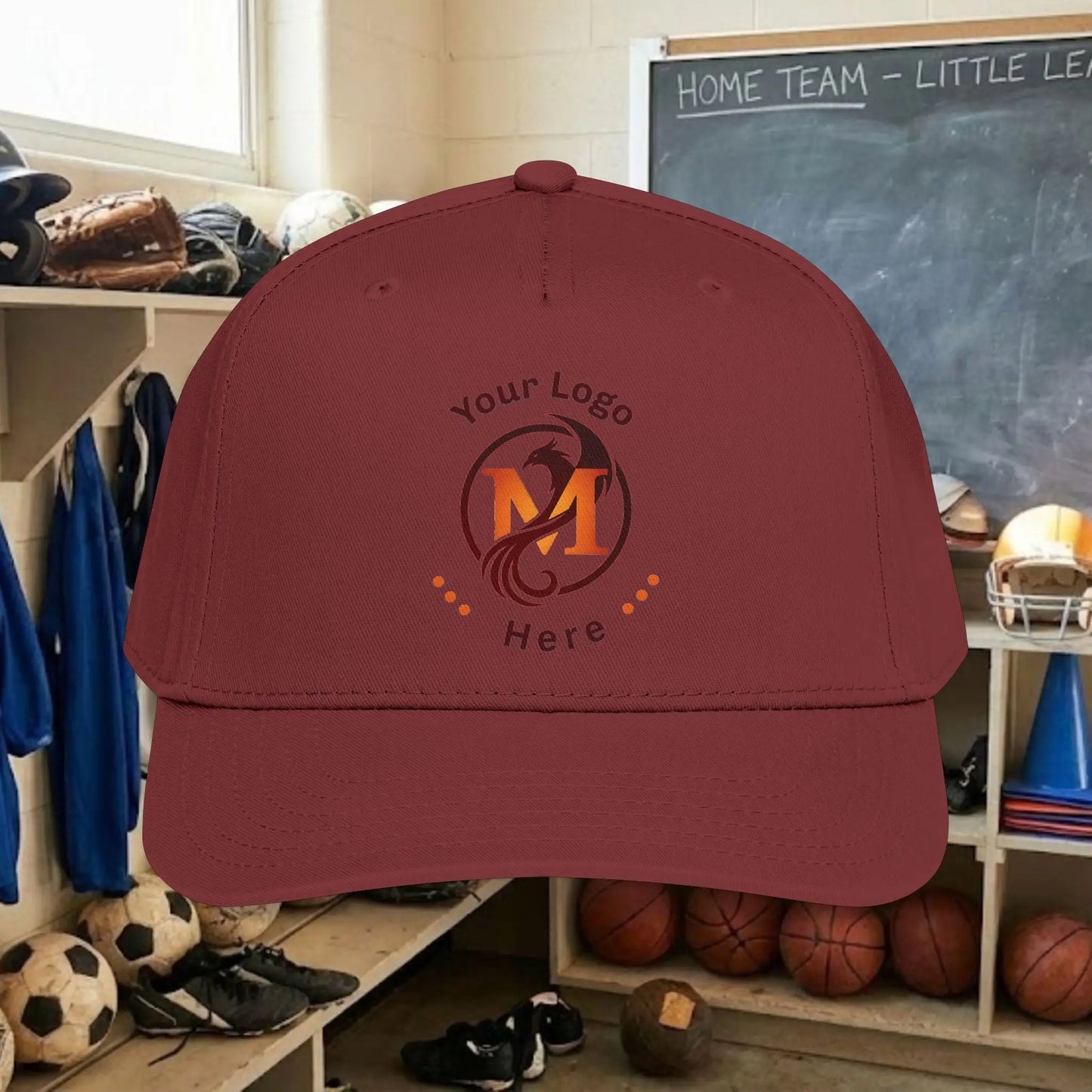 Custom Team Logo Baseball Cap – Mid Profile Snapback Fit – Youth & Adult