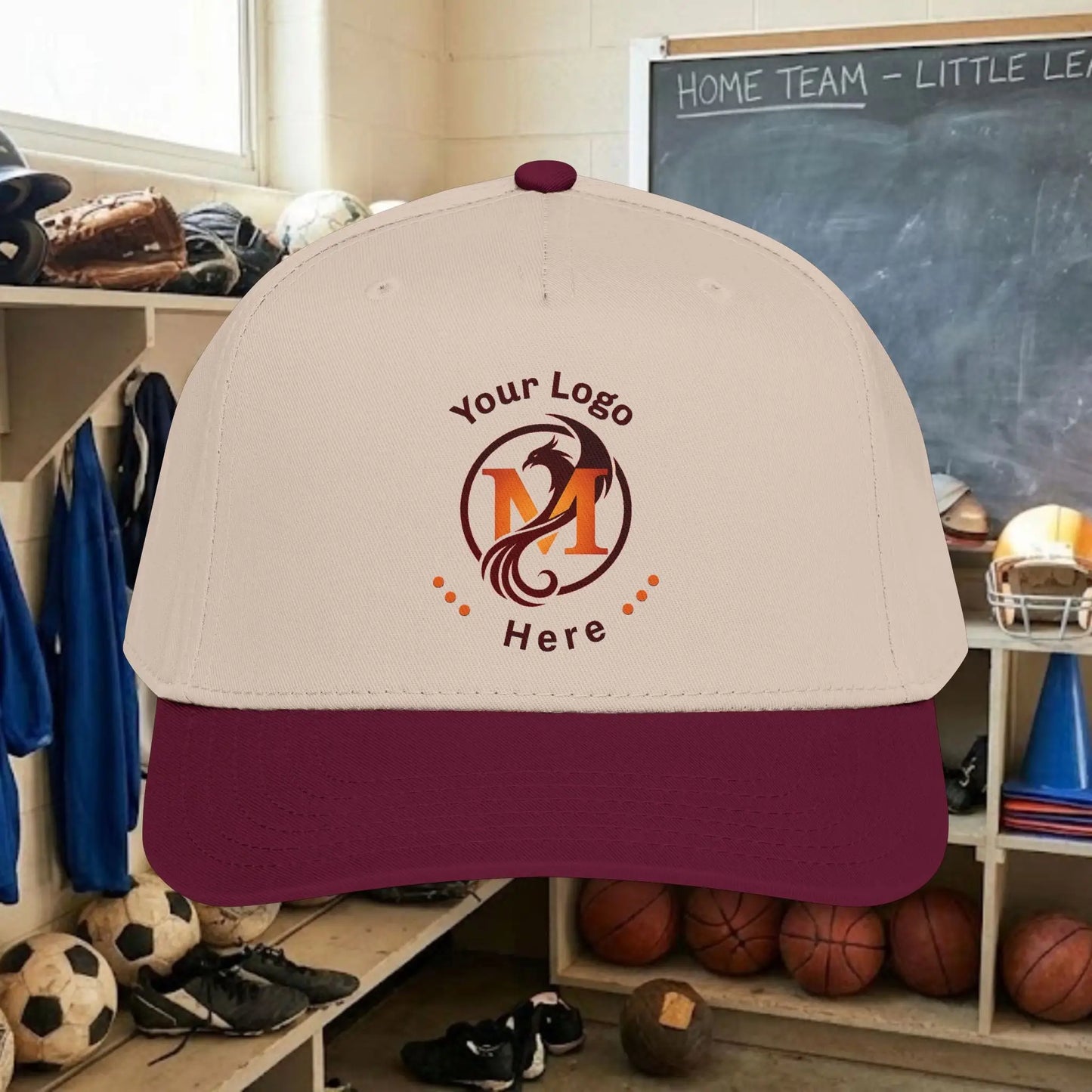 Custom Team Logo Baseball Cap – Mid Profile Snapback Fit – Youth & Adult