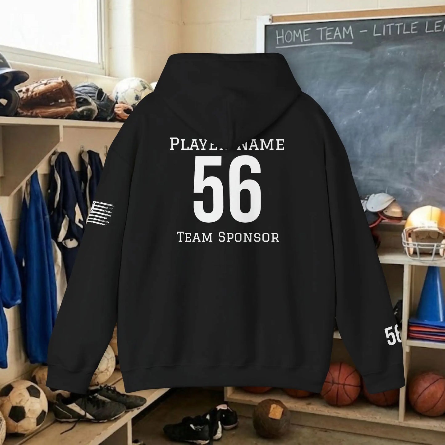 Custom Team Adult Pull Over Hoodie – Center Chest Logo