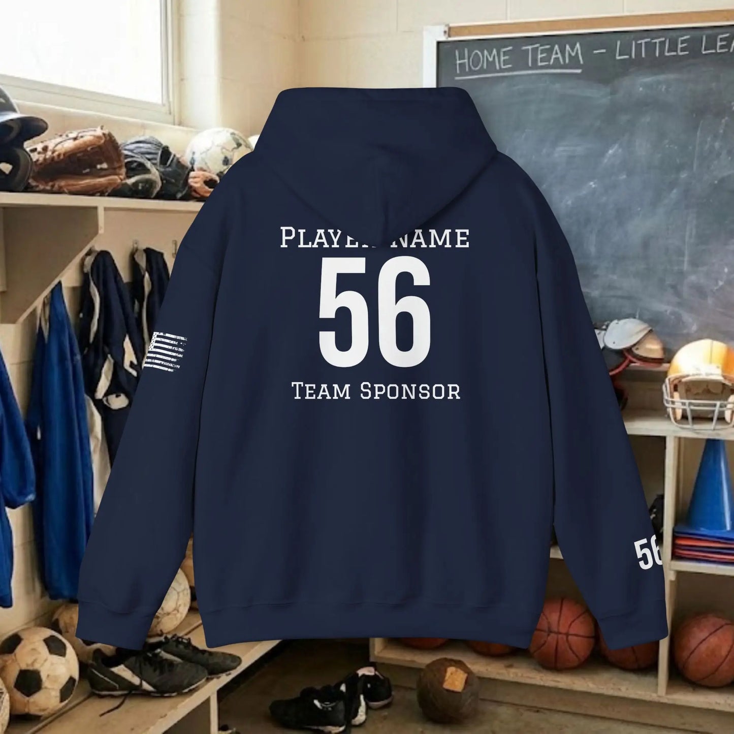 Custom Team Adult Pull Over Hoodie – Center Chest Logo