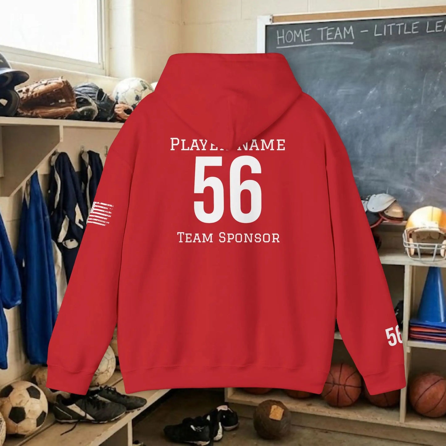 Custom Team Adult Pull Over Hoodie – Center Chest Logo