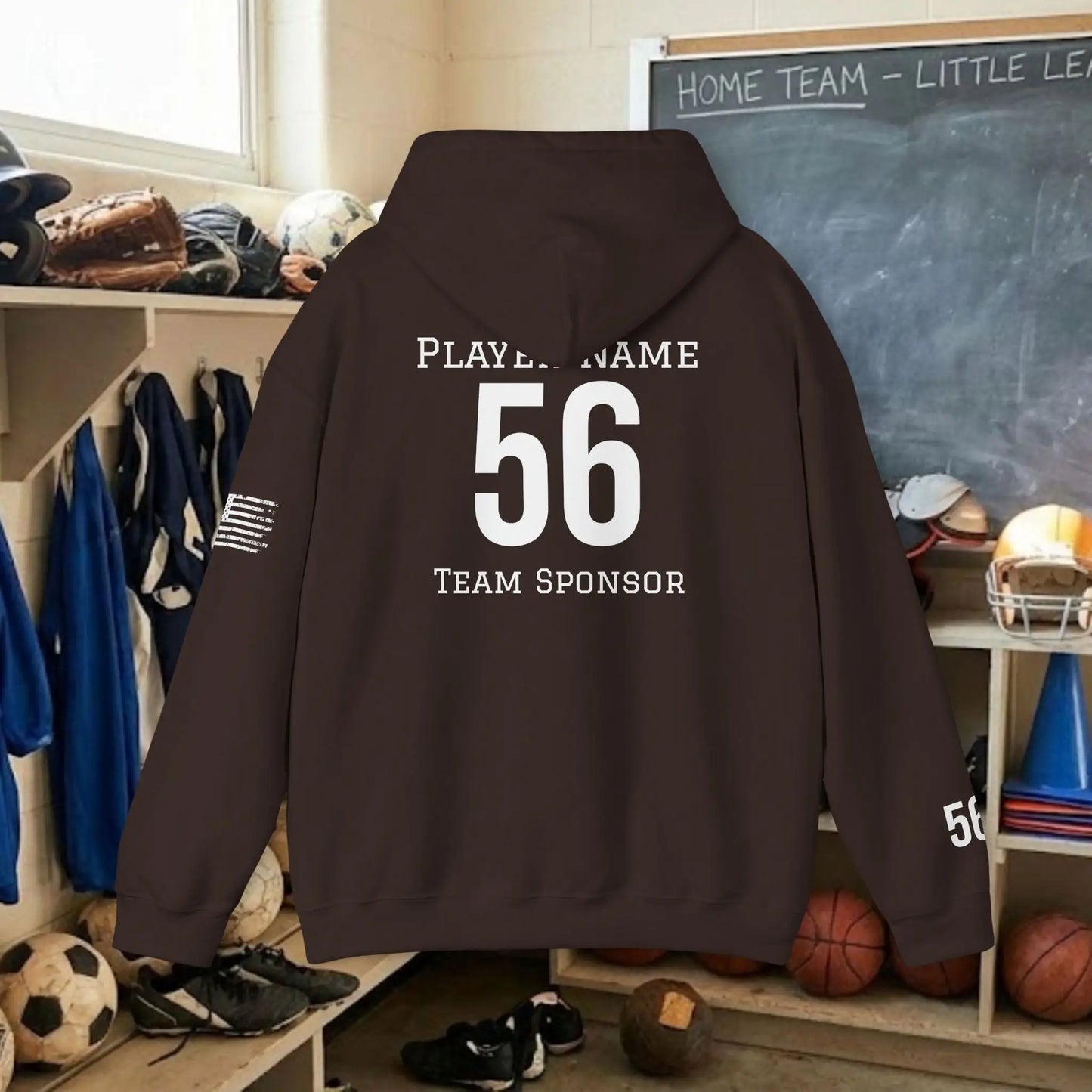 Custom Team Adult Pull Over Hoodie – Center Chest Logo