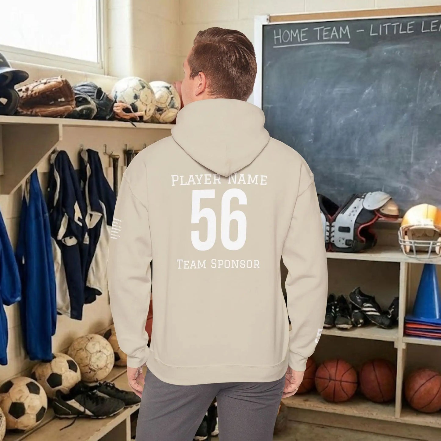 Custom Team Adult Pull Over Hoodie – Center Chest Logo