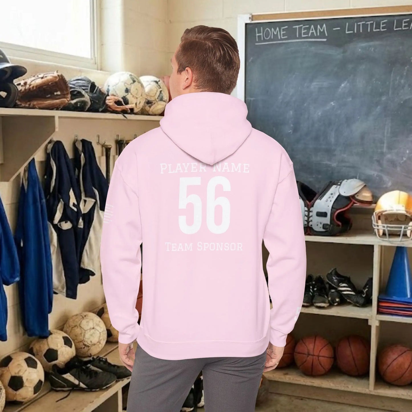 Custom Team Adult Pull Over Hoodie – Center Chest Logo