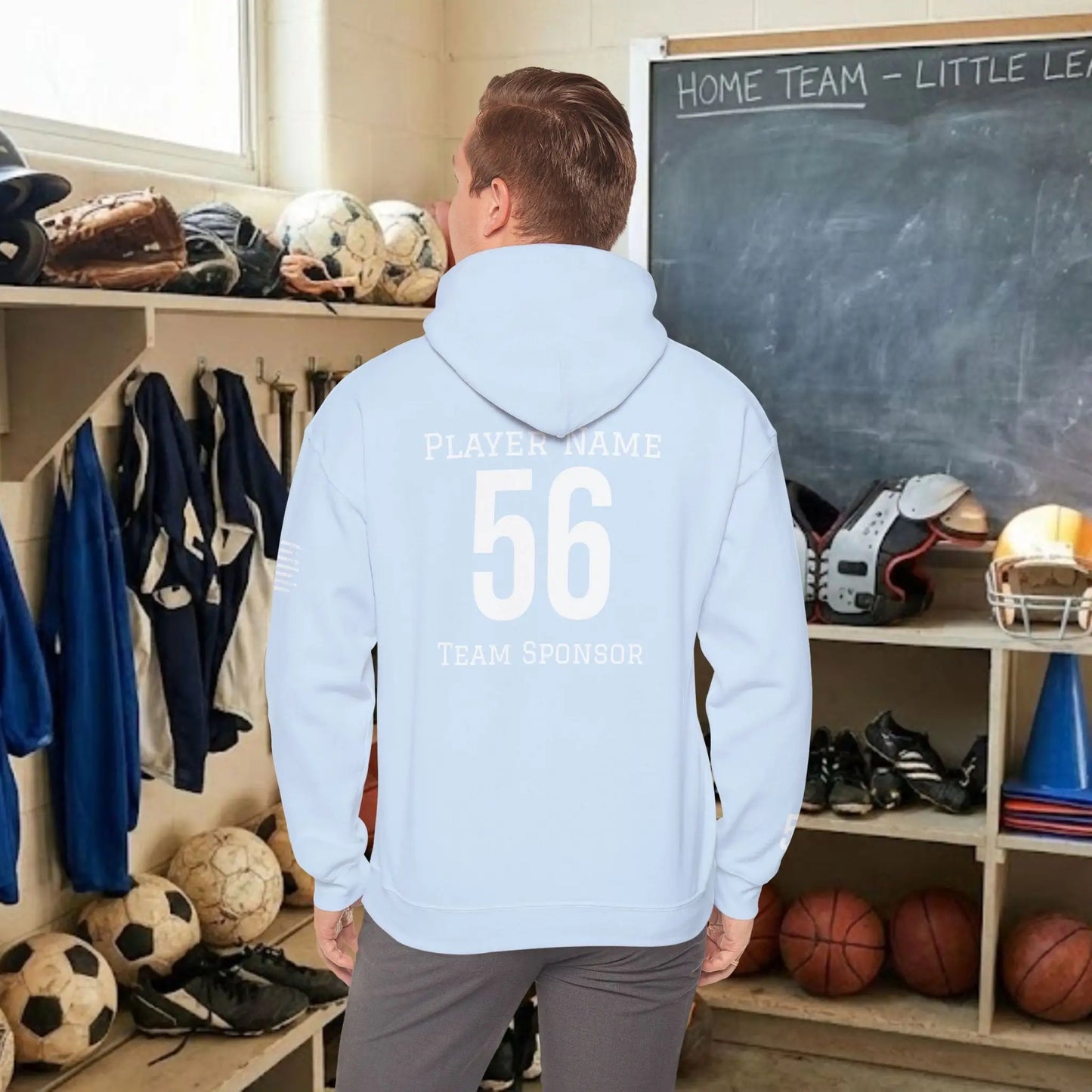 Custom Team Adult Pull Over Hoodie – Center Chest Logo