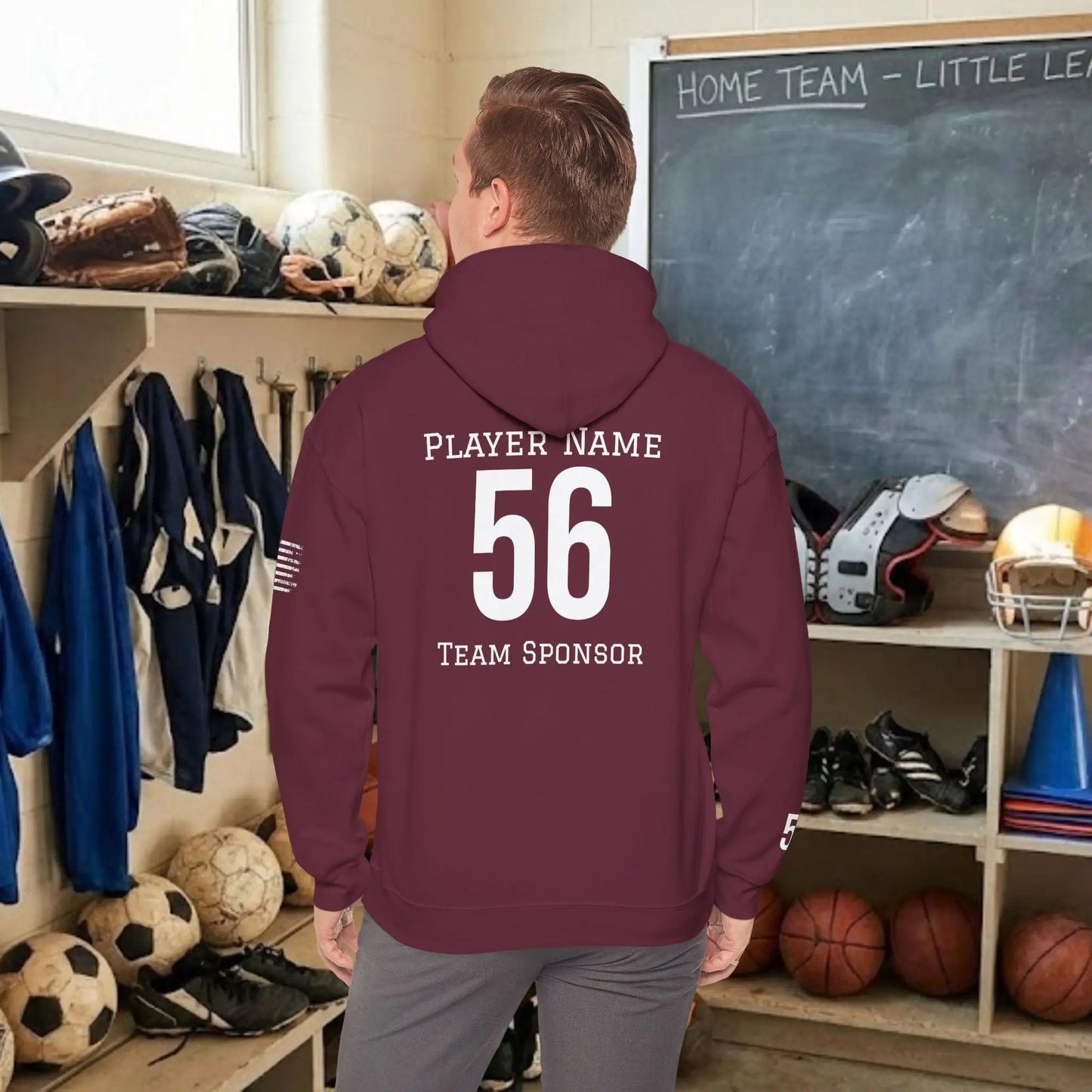 Custom Team Adult Pull Over Hoodie – Center Chest Logo