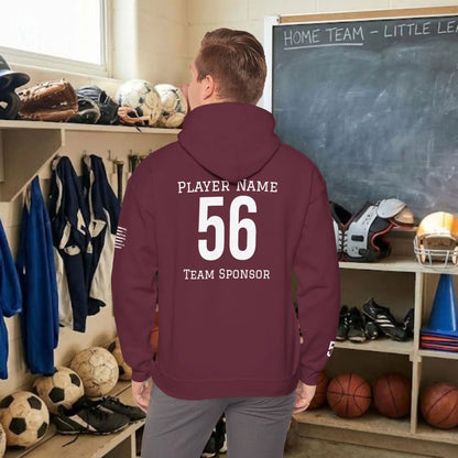 Custom Team Adult Pull Over Hoodie – Center Chest Logo