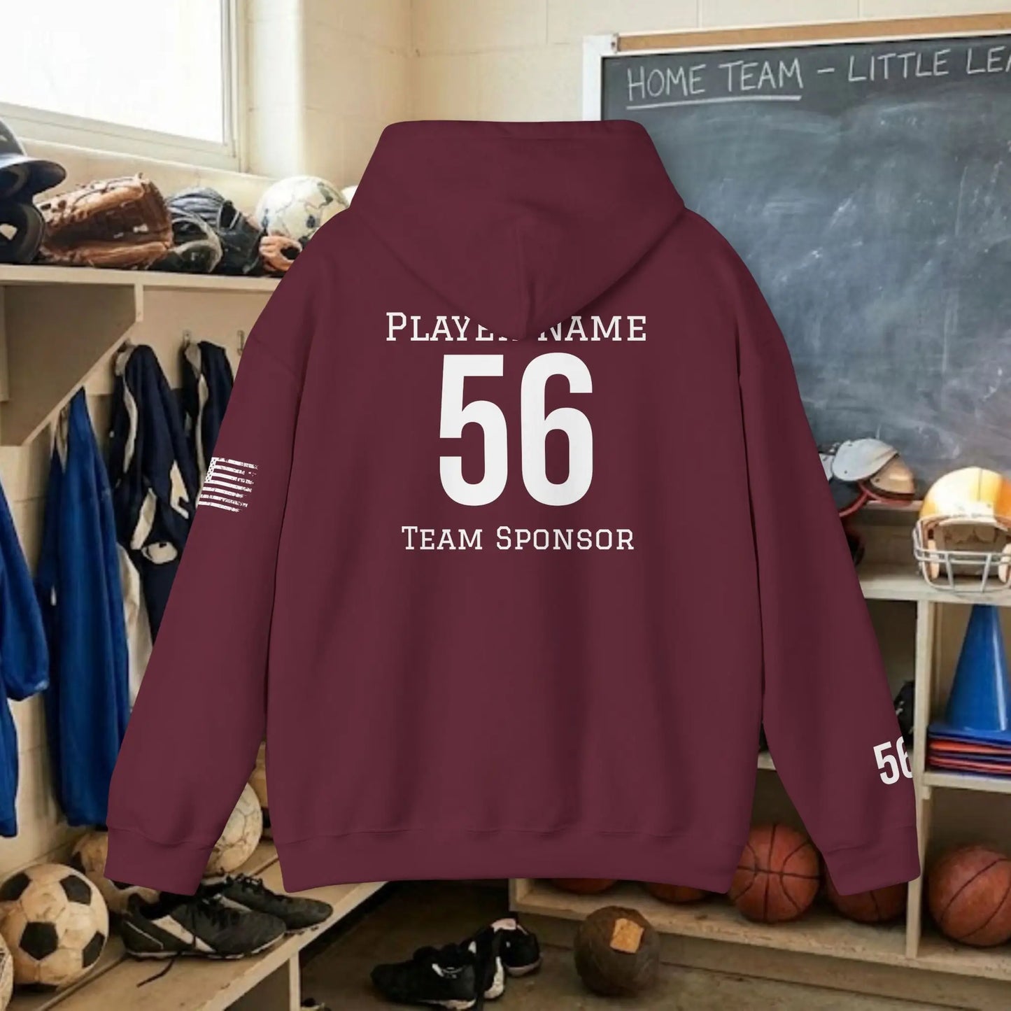Custom Team Adult Pull Over Hoodie – Center Chest Logo