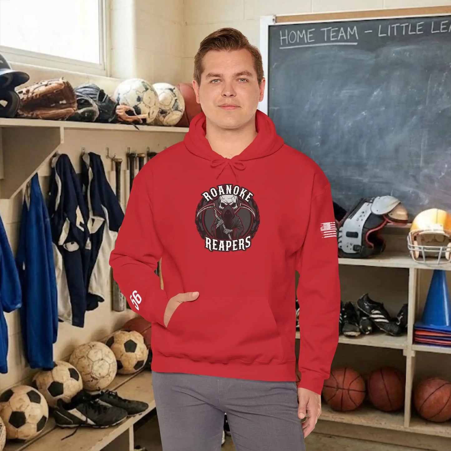 Custom Team Adult Pull Over Hoodie – Center Chest Logo