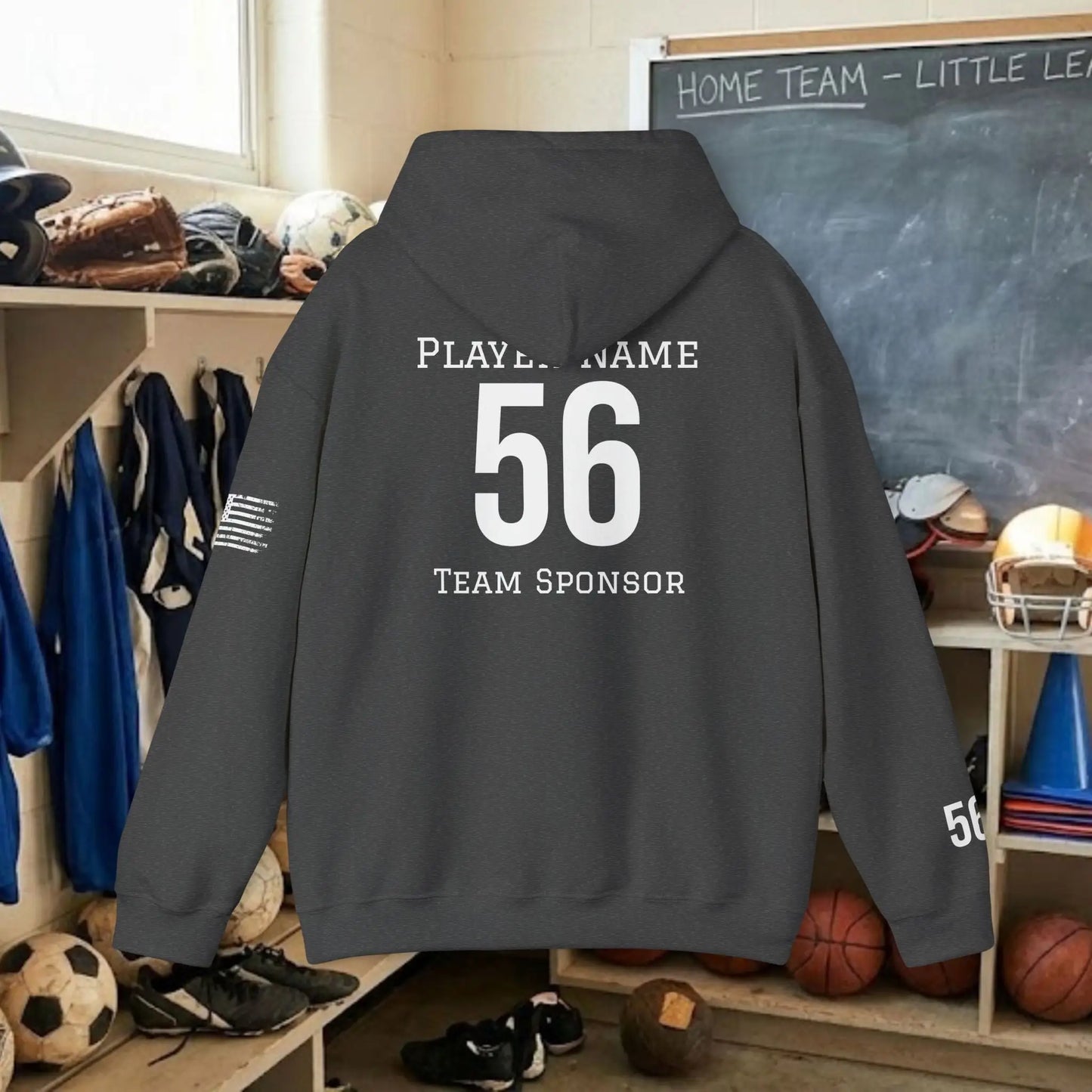 Custom Team Adult Pull Over Hoodie – Center Chest Logo