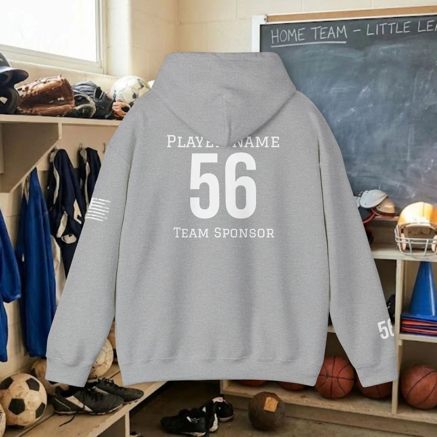 Custom Team Adult Pull Over Hoodie – Center Chest Logo