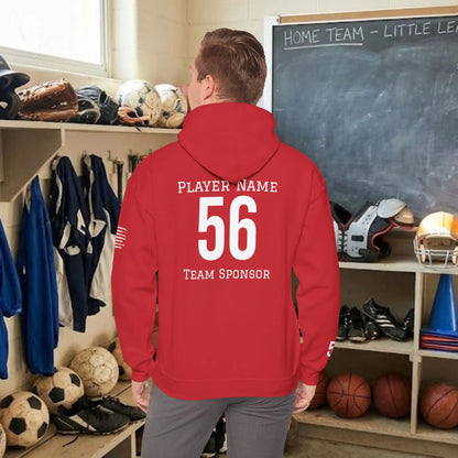 Custom Team Adult Pull Over Hoodie – Center Chest Logo