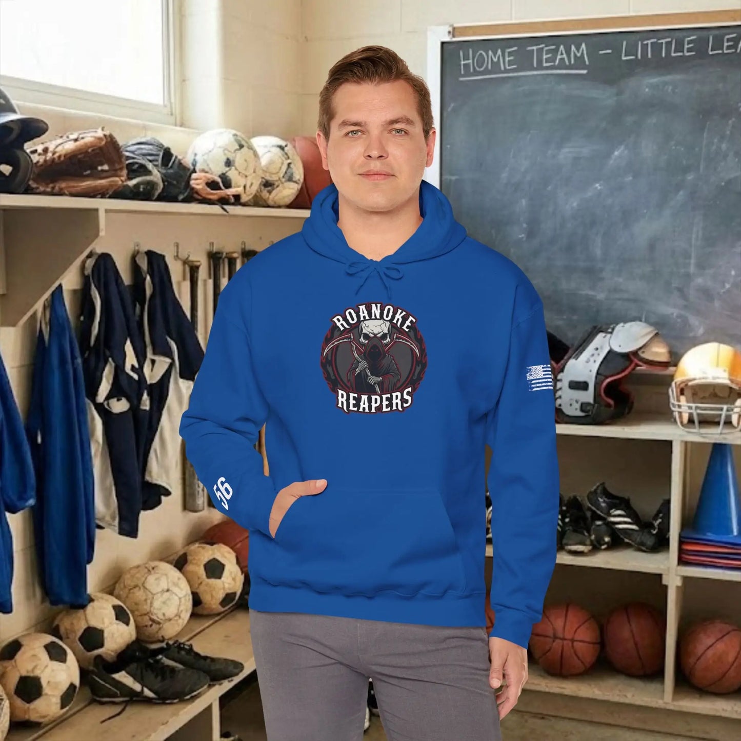 Custom Team Adult Pull Over Hoodie – Center Chest Logo