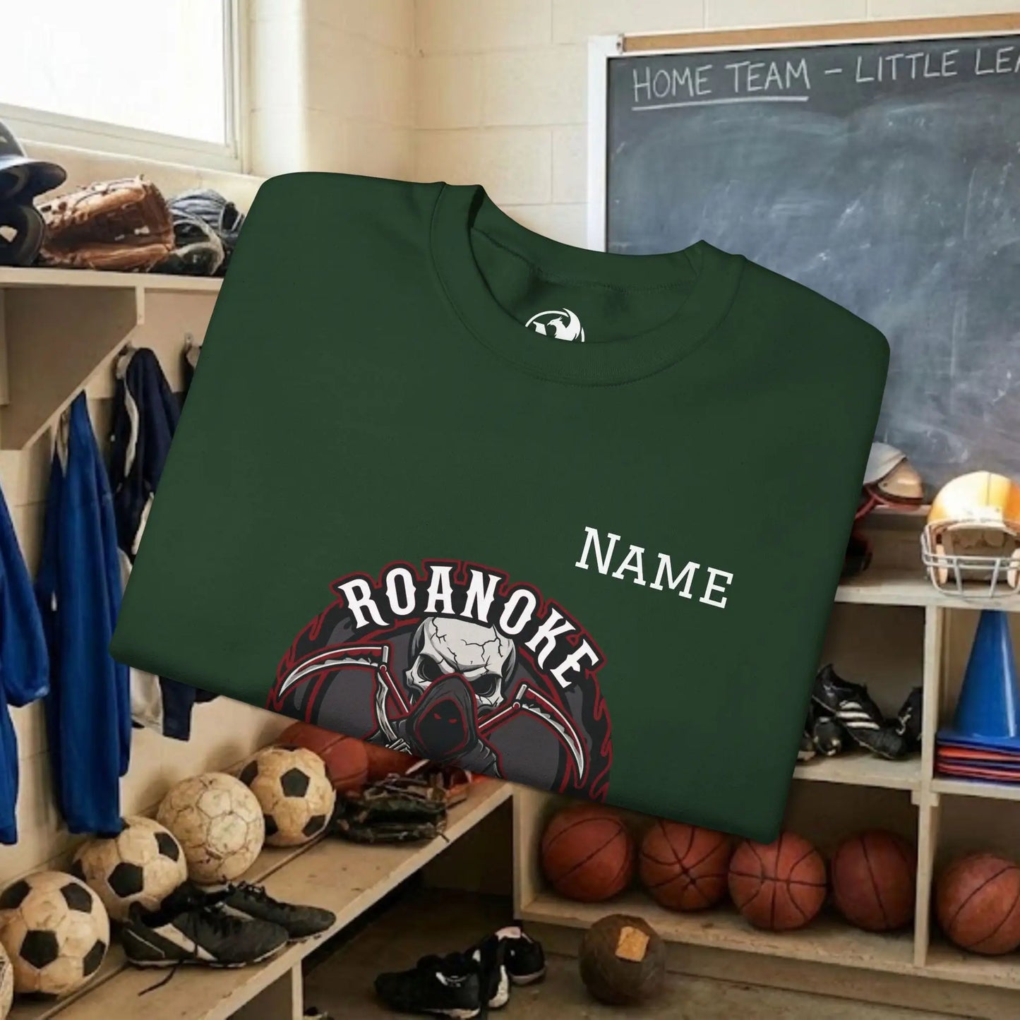 Custom Team Adult Sweatshirt – Center Chest Logo & Name (Gildan Heavy Blend)