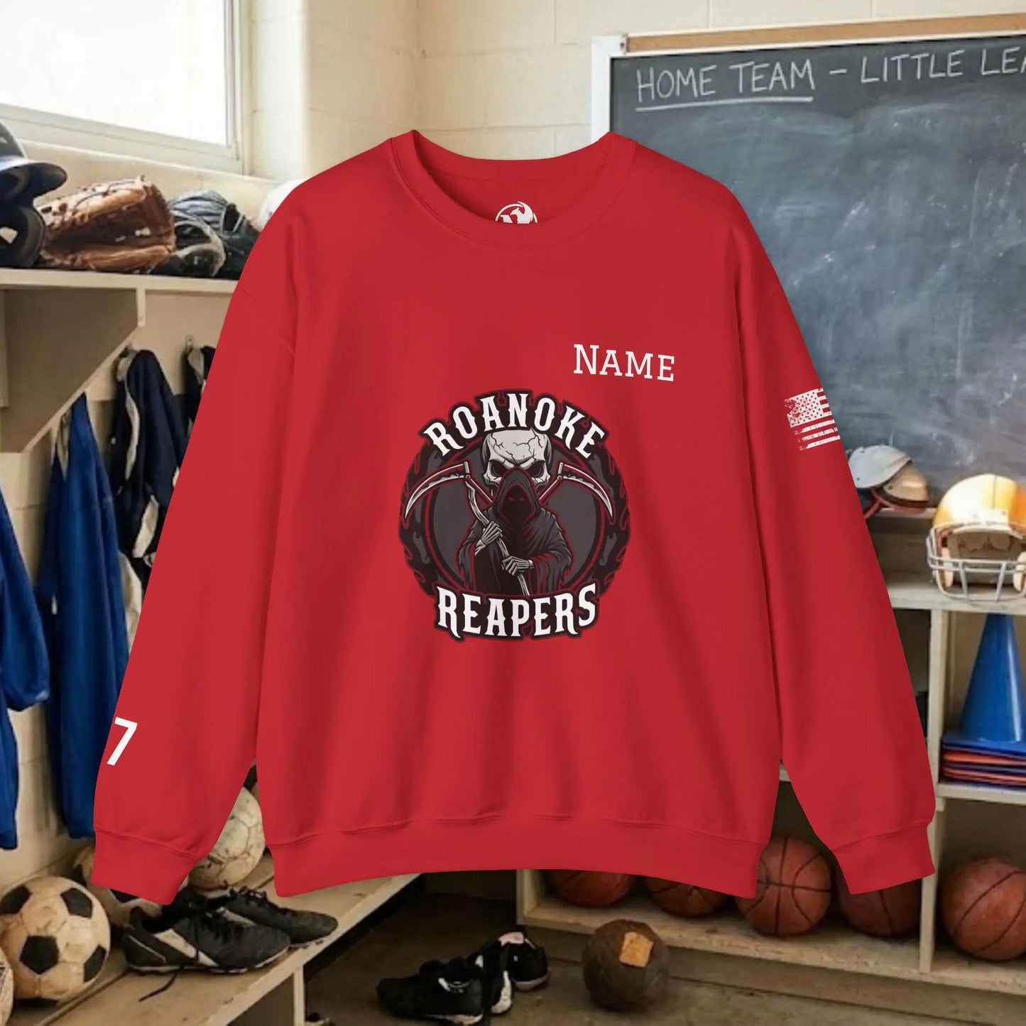 Custom Team Adult Sweatshirt – Center Chest Logo & Name (Gildan Heavy Blend)