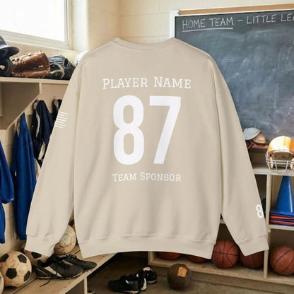 Custom Team Adult Sweatshirt – Center Chest Logo & Name (Gildan Heavy Blend)