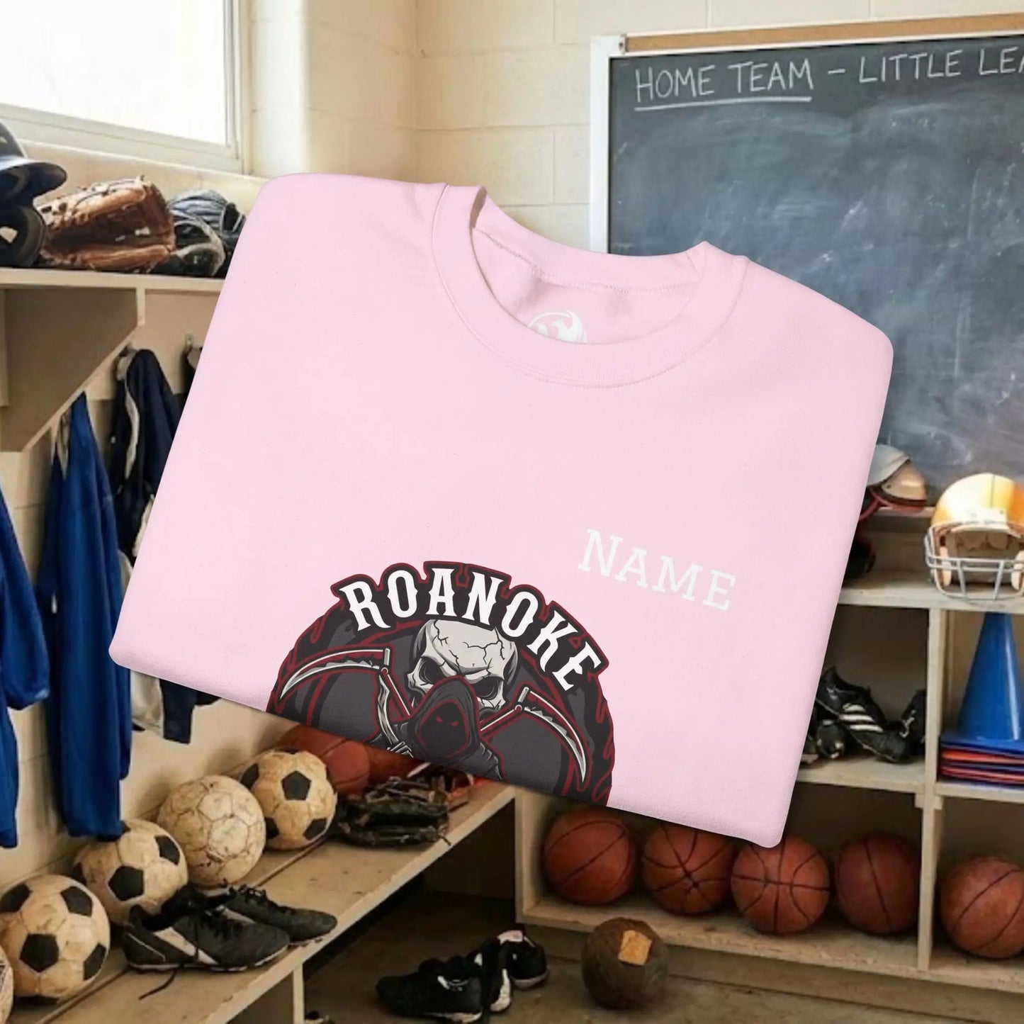 Custom Team Adult Sweatshirt – Center Chest Logo & Name (Gildan Heavy Blend)