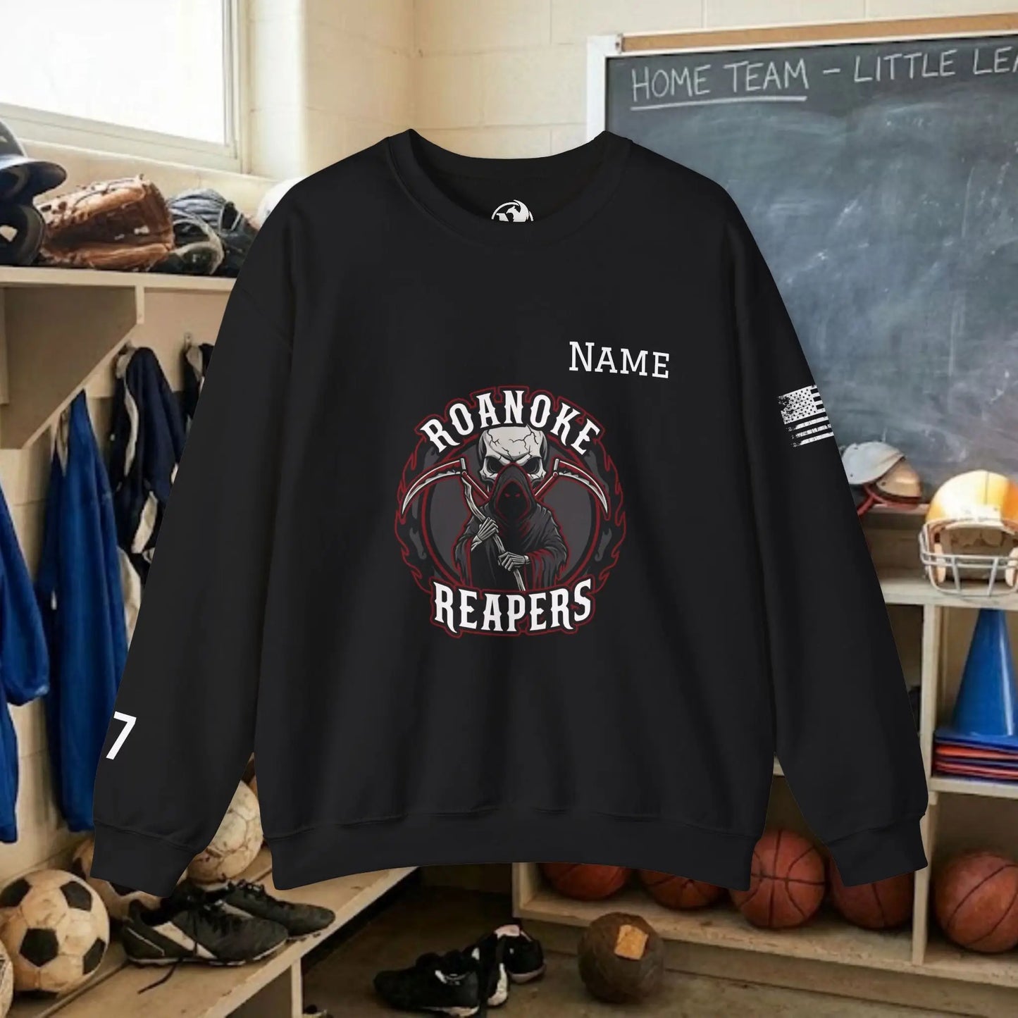 Custom Team Adult Sweatshirt – Center Chest Logo & Name (Gildan Heavy Blend)