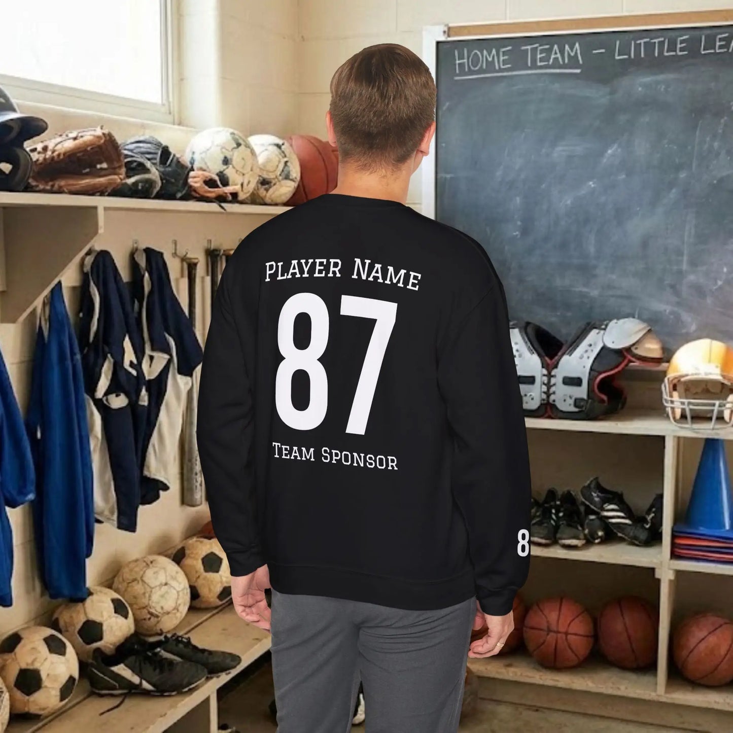 Custom Team Adult Sweatshirt – Center Chest Logo & Name (Gildan Heavy Blend)