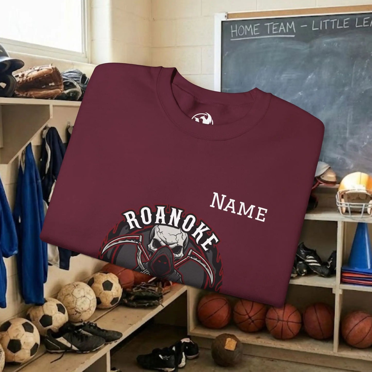 Custom Team Adult Sweatshirt – Center Chest Logo & Name (Gildan Heavy Blend)