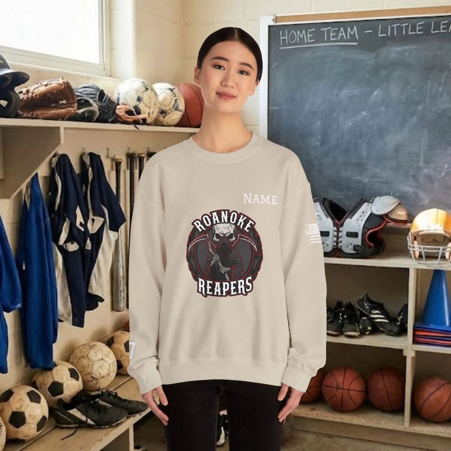 Custom Team Adult Sweatshirt – Center Chest Logo & Name (Gildan Heavy Blend)