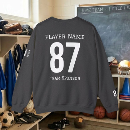 Custom Team Adult Sweatshirt – Center Chest Logo & Name (Gildan Heavy Blend)