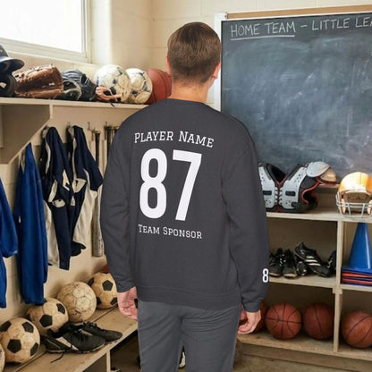 Custom Team Adult Sweatshirt – Left Chest Logo & Name (Gildan Heavy Blend)