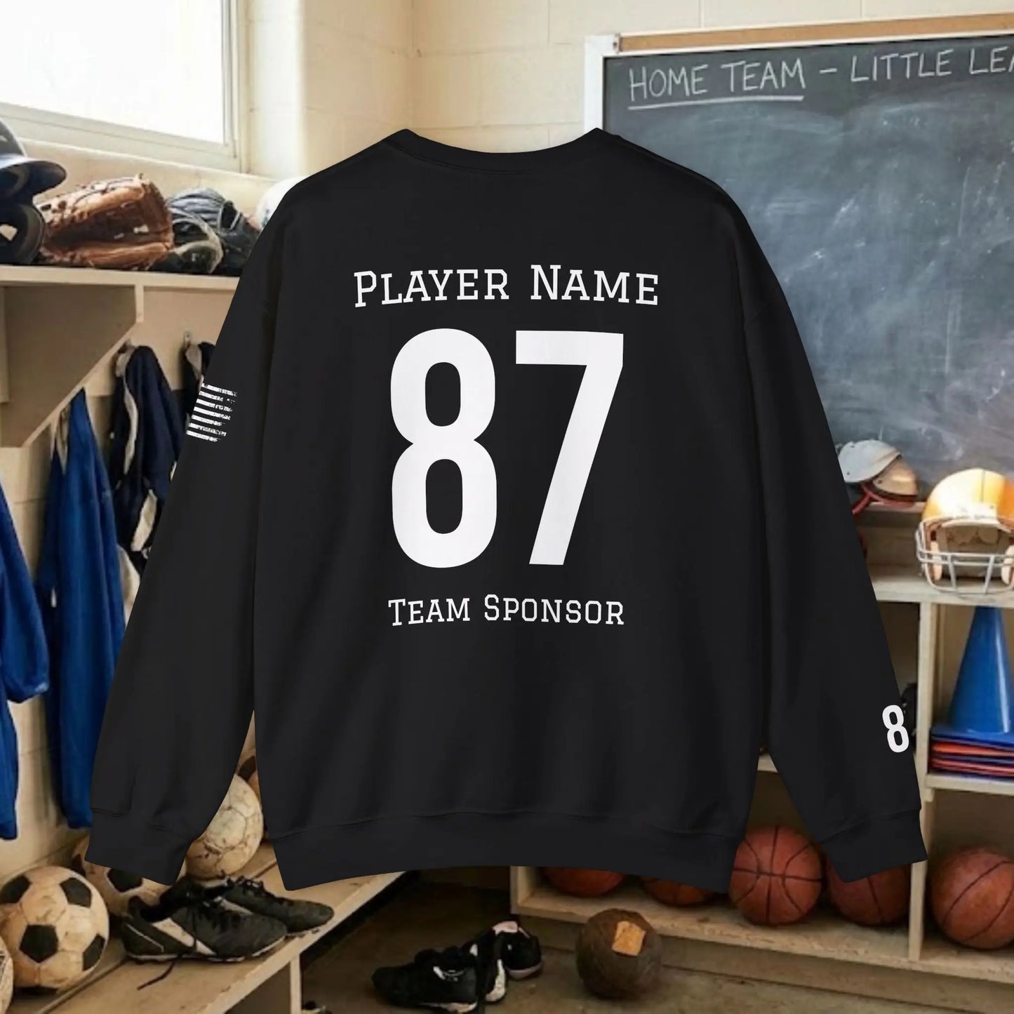 Custom Team Adult Sweatshirt – Left Chest Logo & Name (Gildan Heavy Blend)