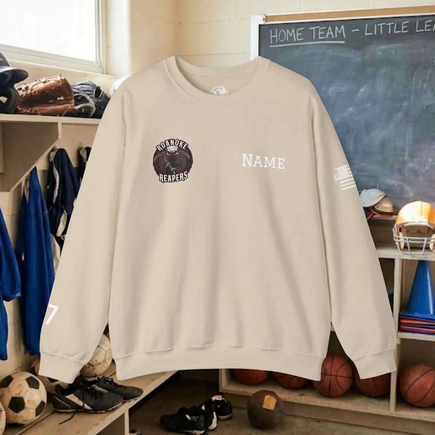 Custom Team Adult Sweatshirt – Right Chest Logo & Name (Gildan Heavy Blend)