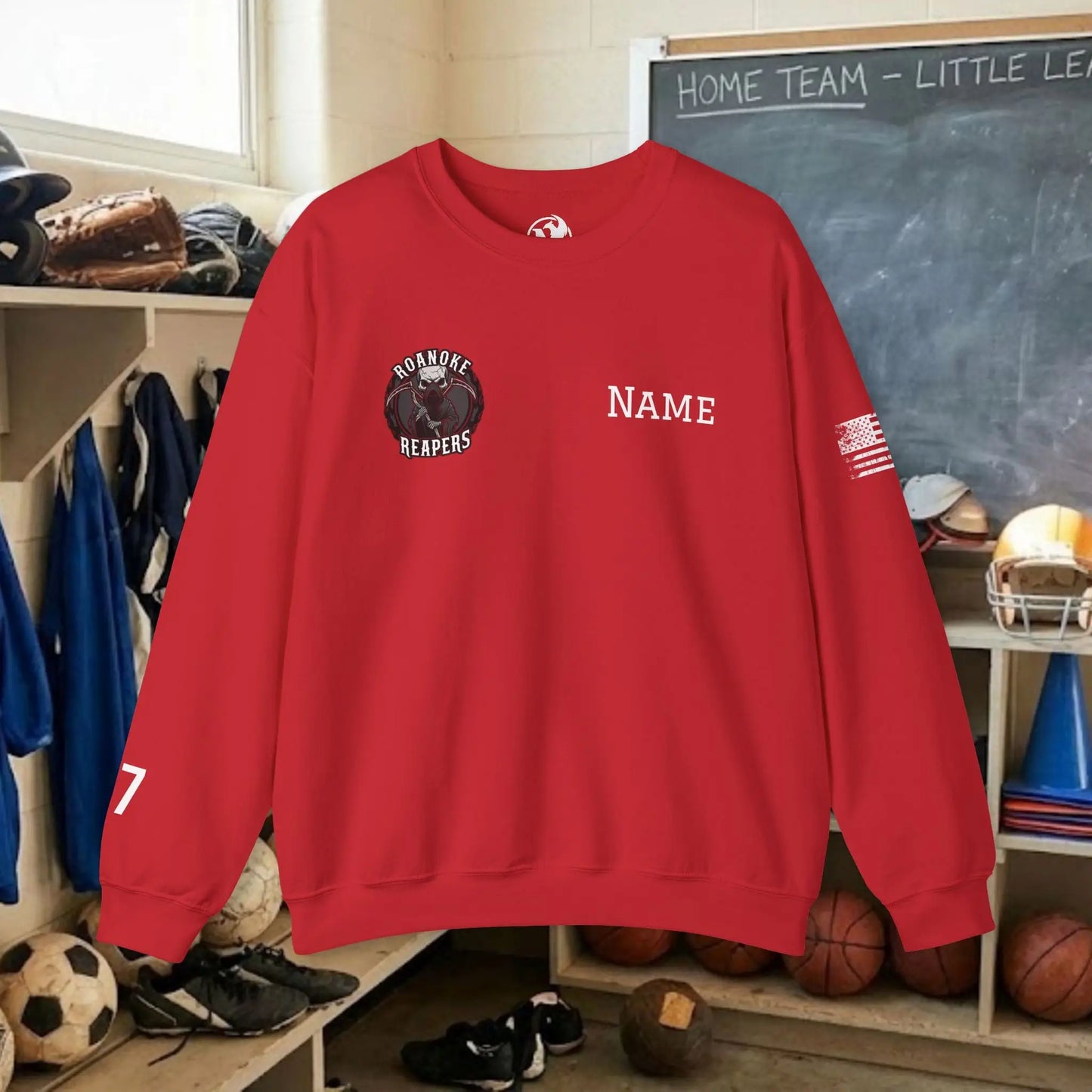 Custom Team Adult Sweatshirt – Right Chest Logo & Name (Gildan Heavy Blend)