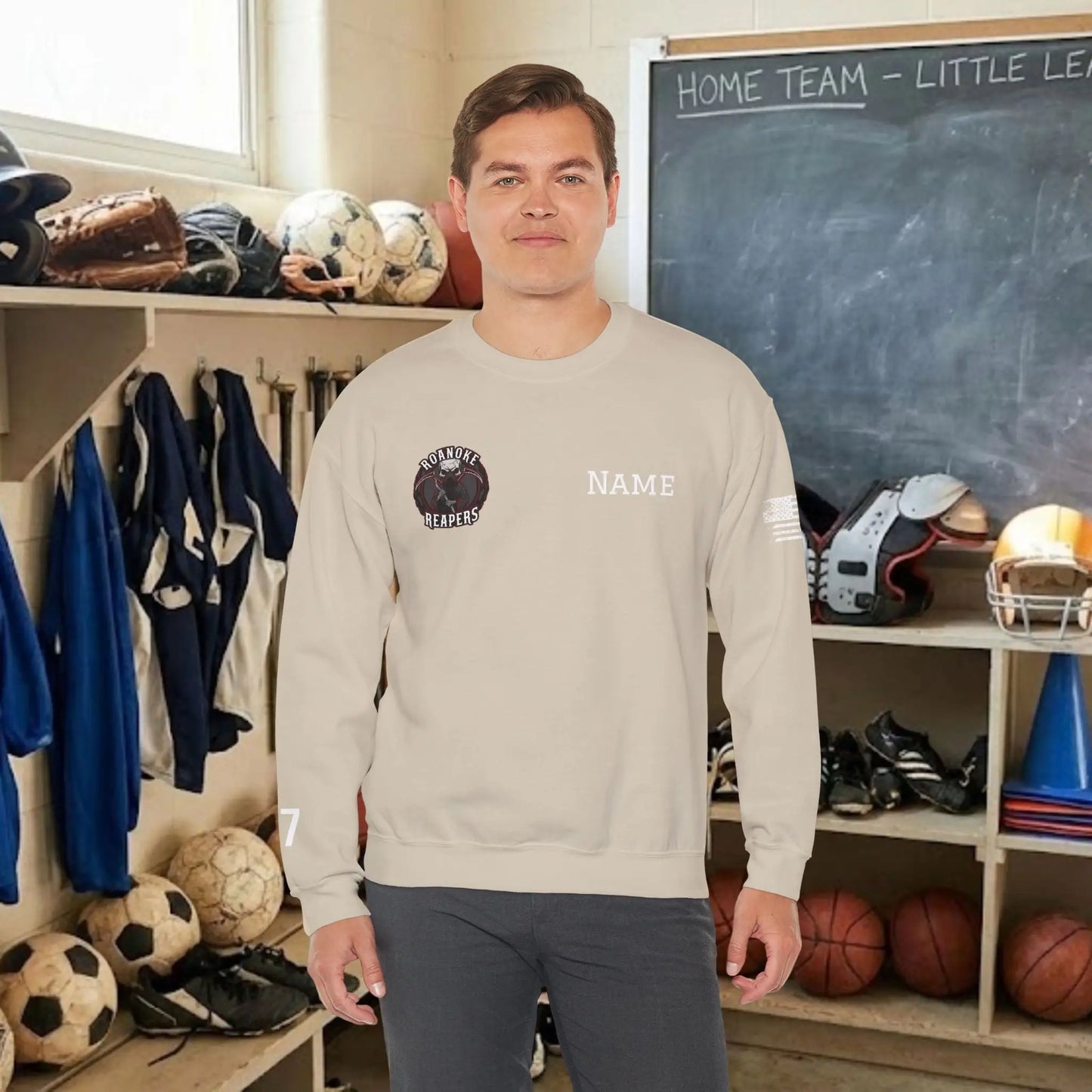 Custom Team Adult Sweatshirt – Right Chest Logo & Name (Gildan Heavy Blend)