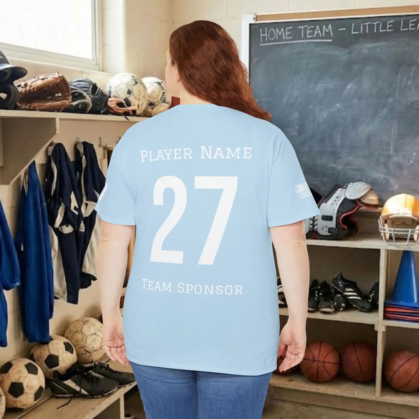 Custom Team Adult T-Shirt – Center Chest Team Logo & Name (DryBlend)